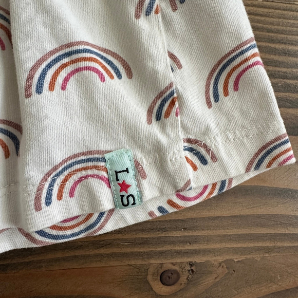 Kids Lilly + Sid Rainbow Dress White Tan Size 4-5 Years Colorful Playwear - Picture 3 of 6